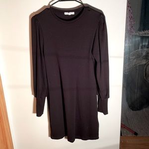 Black knit long sleeve dress